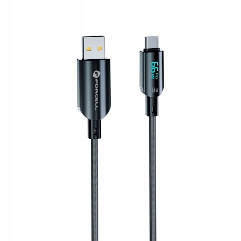 Kabel USB A do USB C Forcell F-Energy QC4. 0 PD 3A 66W Digital 1,2 m C272 czarny