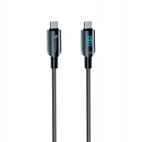 Kabel USB C do USB C Forcell F-Energy QC4.0 PD 5A 100W Digital 1,2 m C277 czarny