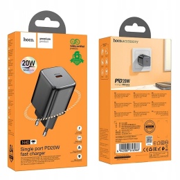 Ładowarka sieciowa do telefonu Hoco USB C QC PD 20W N40 czarna