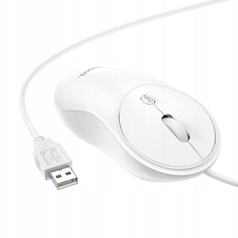Myszka przewodowa Hoco USB A 1600 dpi GM13 biała
