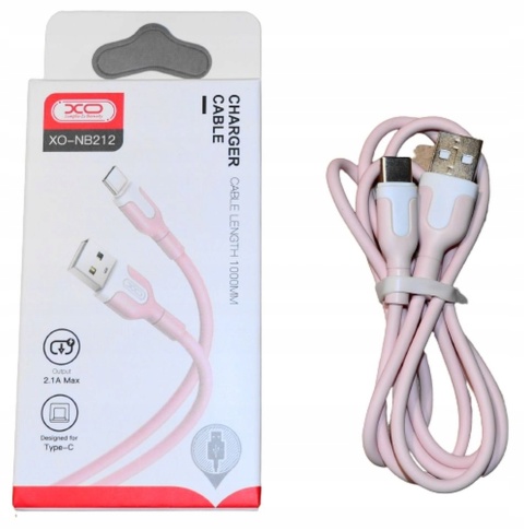 XO kabel NB212 USB - USB-C 1,0 m 2,1A różowy