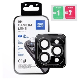 Szkło hartowane na aparat do iPhone 17 PRO / 17 PRO MAX Blue Star Easy Install czarne