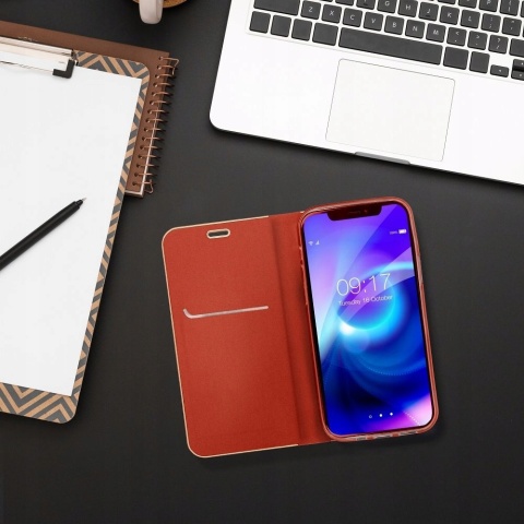 Kabura LUNA Book Gold do SAMSUNG A17 czerwony