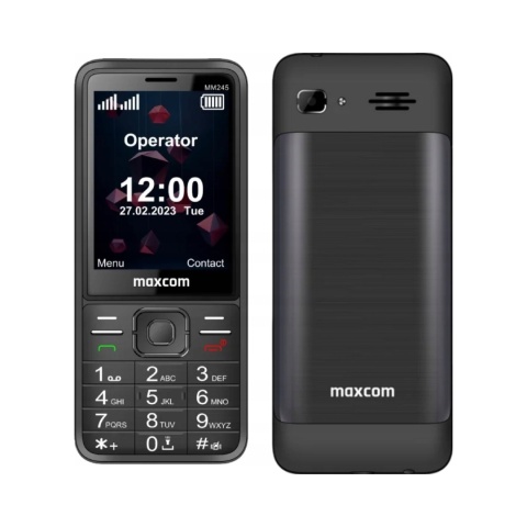 MAXCOM telefon dla seniora MM245 czarny