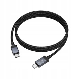 Kabel USB C do USB C Hoco 3A 60W z wyświetlaczem 1 m X118 czarny