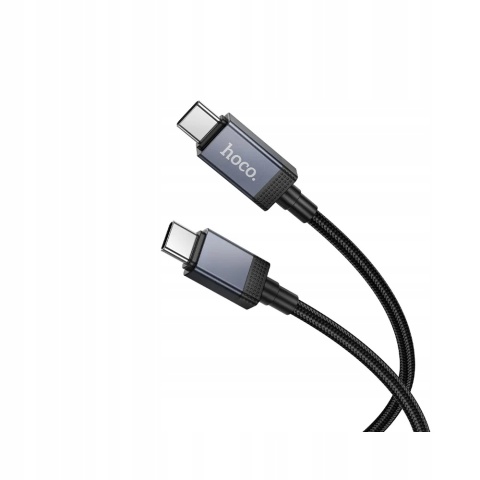 Kabel USB C do USB C Hoco 3A 60W z wyświetlaczem 1 m X118 czarny