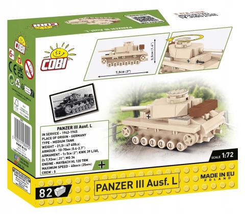 Klocki COBI: HC WWII - Panzer Iii Ausf.L 82 Kl.