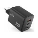 Ładowarka Sieciowa Blue Star Uniwersalna GaN ze złączami 2x USB C 1x USB A - 4A 65W z funkcją ładowania PD i QC 4.0