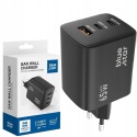 Ładowarka Sieciowa Blue Star Uniwersalna GaN ze złączami 2x USB C 1x USB A - 4A 65W z funkcją ładowania PD i QC 4.0
