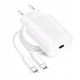 Ładowarka sieciowa do telefonu Forcell F-Energy USB C QC4.0 PD 3A 25W + kabel USB C do USB C TFK-TC-25WPD biała