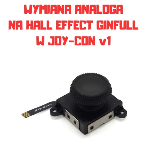 Wymiana Analoga w Nintendo Switch Joy-Con v1 na Magnetyczny Halla Ginfull - Czarny