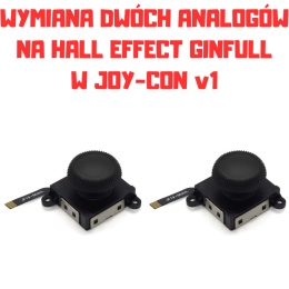 Wymiana Dwóch Analogów w Nintendo Switch Joy-Con v1 na Magnetyczne Halla Ginfull - Czarny