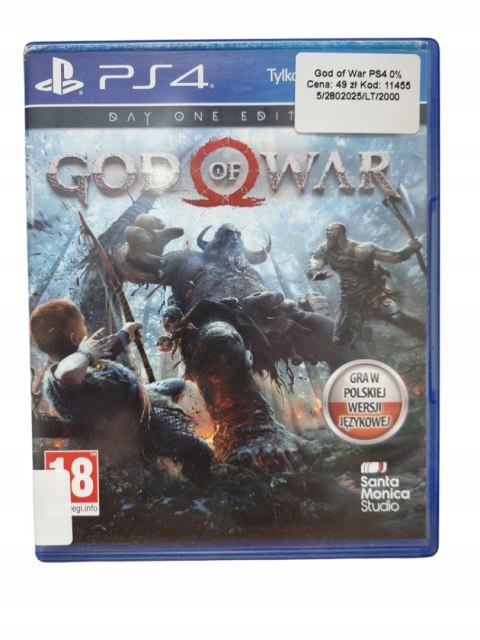 Gra GOD OF WAR PS4 Playstation 4 Używana Gra GOD OF WAR PS4 Playstation 4 Używana