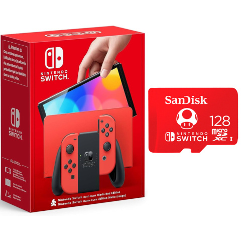 Nintendo Switch OLED Mario Edition + Karta pamięci 128 GB | Używany Nintendo Switch OLED Mario Edition + Karta pamięci 128 GB | Używany