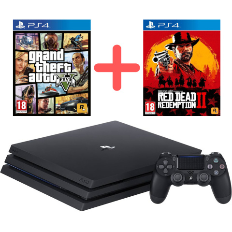 PS4 Pro 1TB + Dualshock 4 + GTA V + Red Dead Redemption II | Używana PS4 Pro 1TB + Dualshock 4 + GTA V + Red Dead Redemption II | Używana