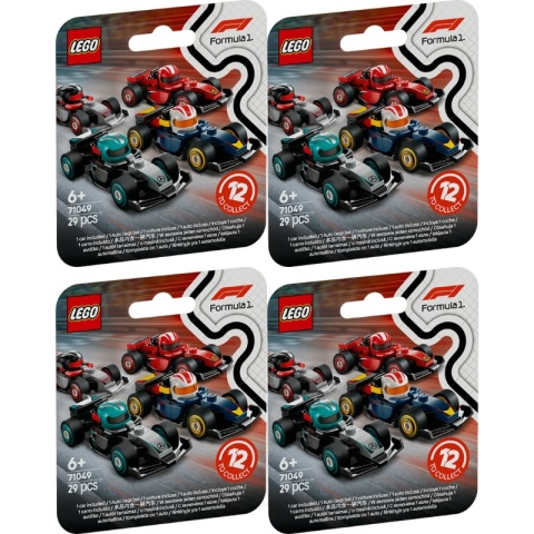 Zestaw 4 sztuk LEGO Minifigures Kolekcjonerskie Bolidy F1 71049 Zestaw 4 sztuk LEGO Minifigures Kolekcjonerskie Bolidy F1 71049
