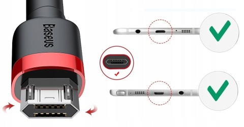 Baseus kabel Cafule USB - microUSB 2,0 m 1,5A czarno-czerwony