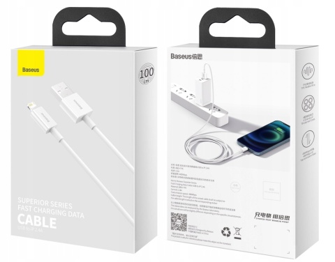 Baseus kabel Superior USB - Lightning 1,0 m 2,4A biały