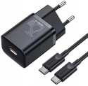 Baseus ładowarka sieciowa Super Si PD 25W 1x USB-C czarna + kabel USB-C - USB-C