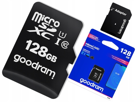 GOODRAM karta pamięci microSD 128GB 100MB/s class 10 UHS I z adapterem SD