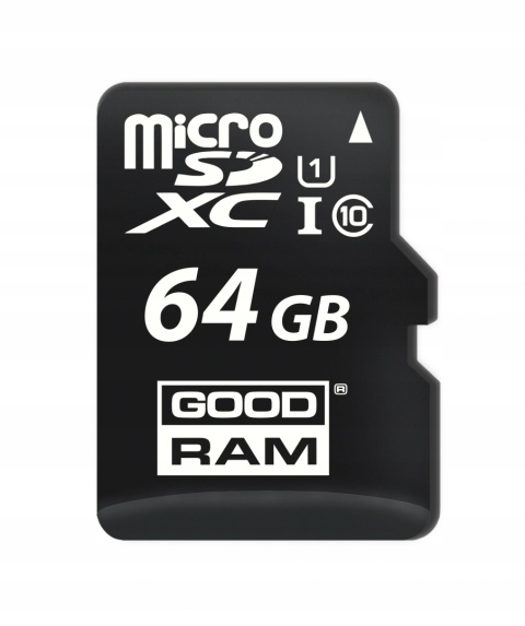 GOODRAM karta pamięci microSD 64GB 100MB/s class 10 UHS I z adapterem SD