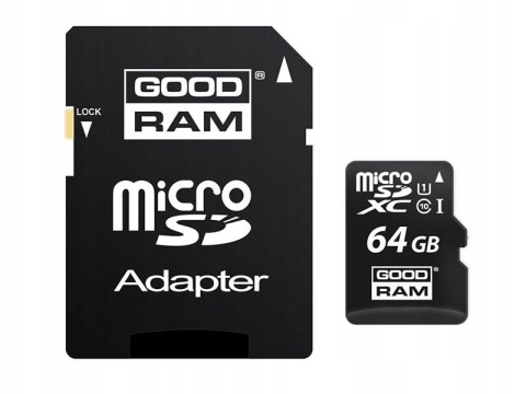 GOODRAM karta pamięci microSD 64GB 100MB/s class 10 UHS I z adapterem SD
