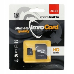 IMRO karta pamięci microSD 4GB 100MB/s class 10 UHS I z adapterem SD
