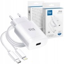 Ładowarka sieciowa do telefonu Blue Star USB C QC4.0 PD 3A 18W + kabel USB C do Lightning TFK-TC-1099C biała