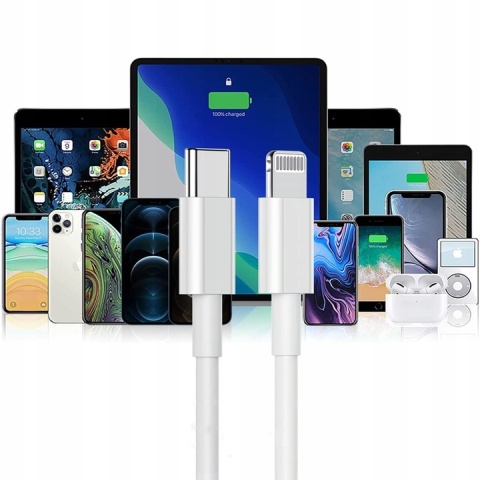 Ładowarka sieciowa do telefonu Blue Star USB C QC4.0 PD 3A 18W + kabel USB C do Lightning TFK-TC-1099C biała